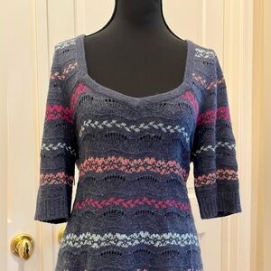 Free People Women's Multicolor Knit Sweater with Open Back